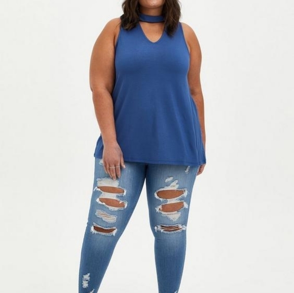 Torrid Blue Sleeveless Tank Top - Picture 1 of 6